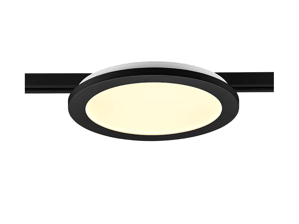 Plafoniera LED, plastica, nero opaco, 26x2,7x26 cm, Duoline