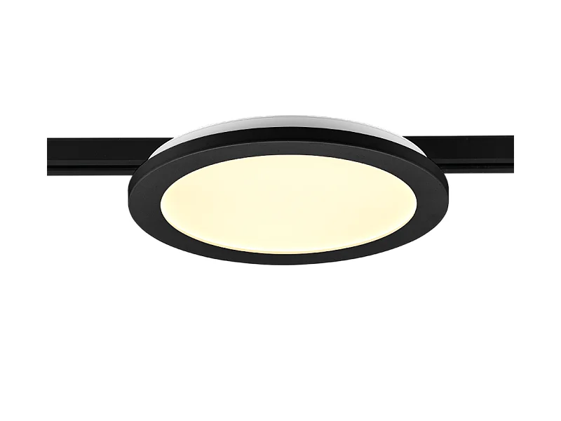 Plafoniera LED, plastica, nero opaco, 26x2,7x26 cm, Duoline