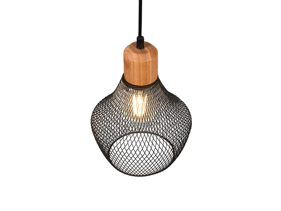 Lampada a sospensione, metallo, nero opaco, 18x150x18 cm, Valeria