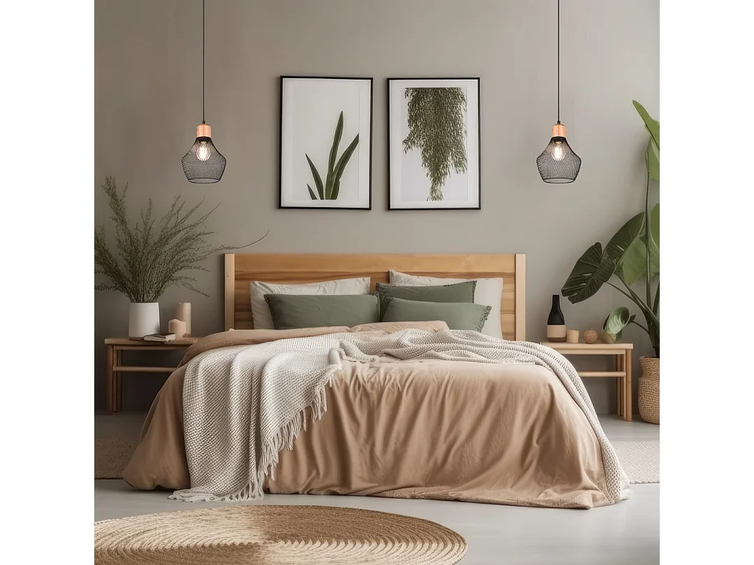 Lampada a sospensione, metallo, nero opaco, 18x150x18 cm, Valeria