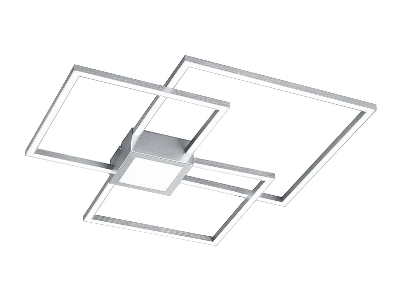 Plafoniera LED, metallo, nichel opaco, 65,5x6,5x66,5 cm, Hydra