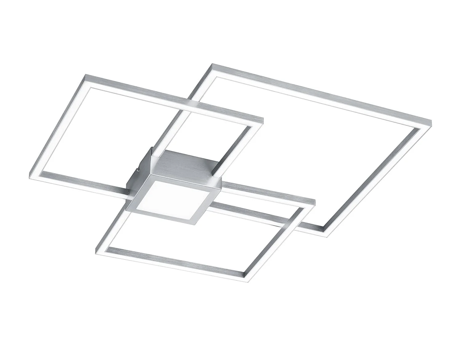 Plafoniera LED, metallo, nichel opaco, 65,5x6,5x66,5 cm, Hydra