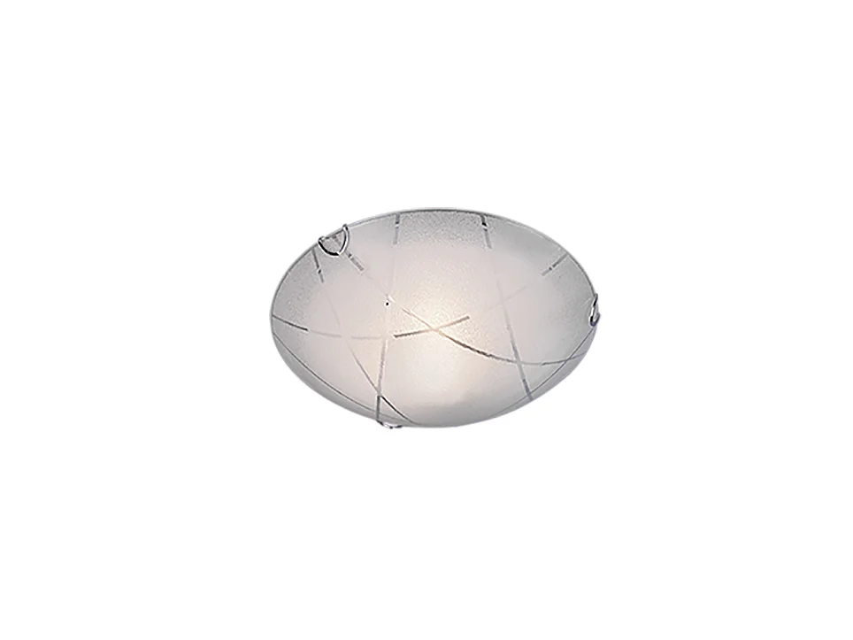 Plafoniera, vetro, bianco, 30x9x30 cm, Sandrina