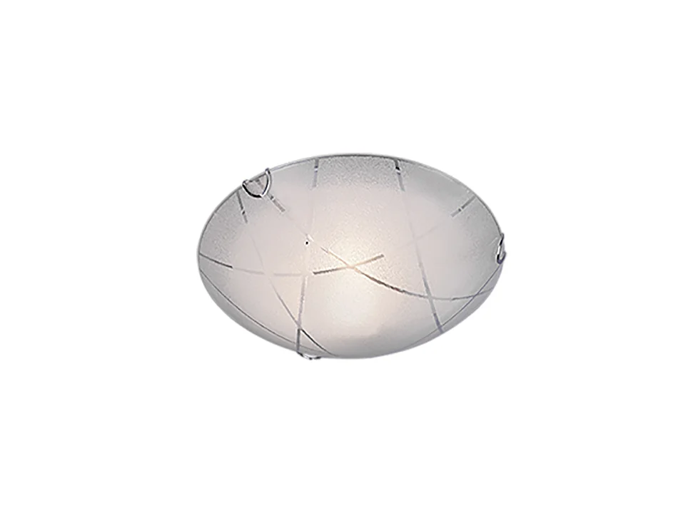 Plafoniera, vetro, bianco, 30x9x30 cm, Sandrina