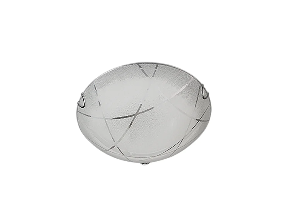 Plafoniera, vetro, bianco, 30x9x30 cm, Sandrina