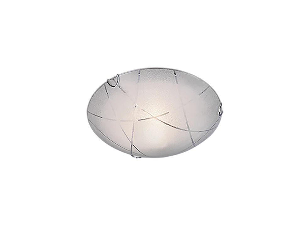 Plafoniera, vetro, bianco, 30x9x30 cm, Sandrina