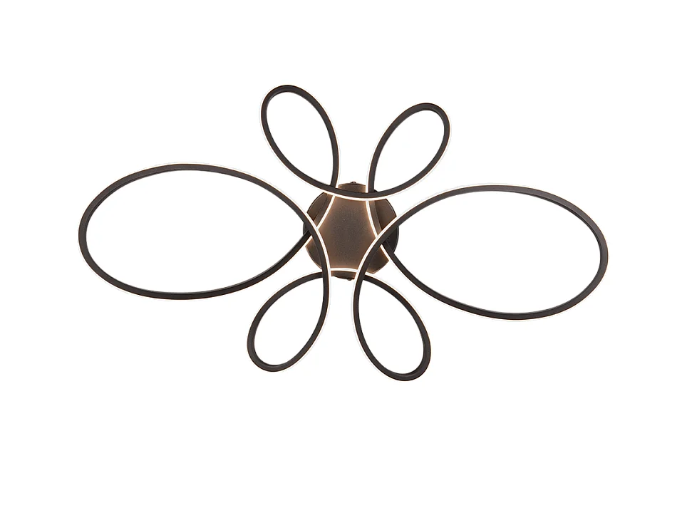 Plafoniera LED, metallo, nero opaco, 83x7,5x45,5 cm, Fly