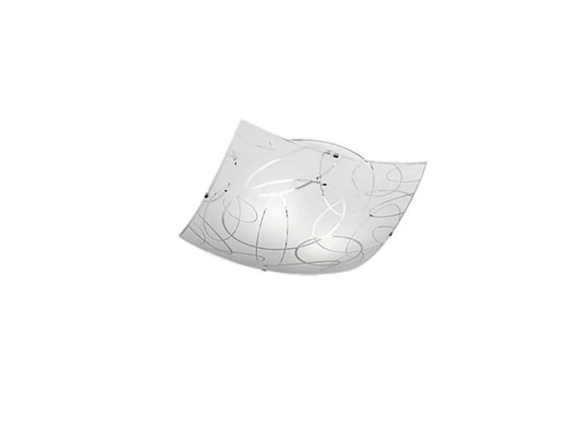 Plafoniera 2 luci, metallo, bianco, 40x9,5x40 cm, Spirelli