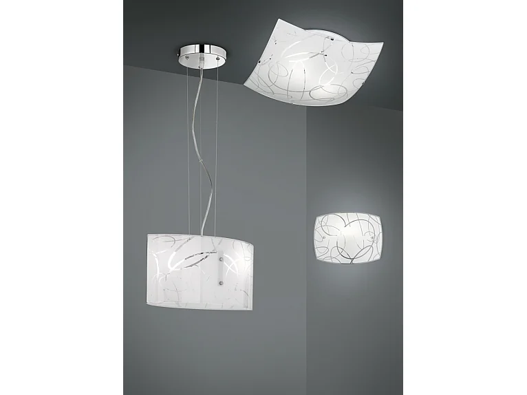 Plafoniera 2 luci, metallo, bianco, 40x9,5x40 cm, Spirelli