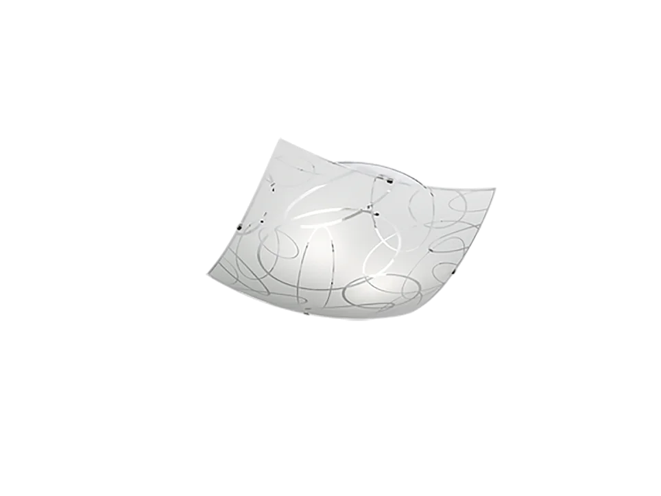 Plafoniera 2 luci, metallo, bianco, 40x9,5x40 cm, Spirelli