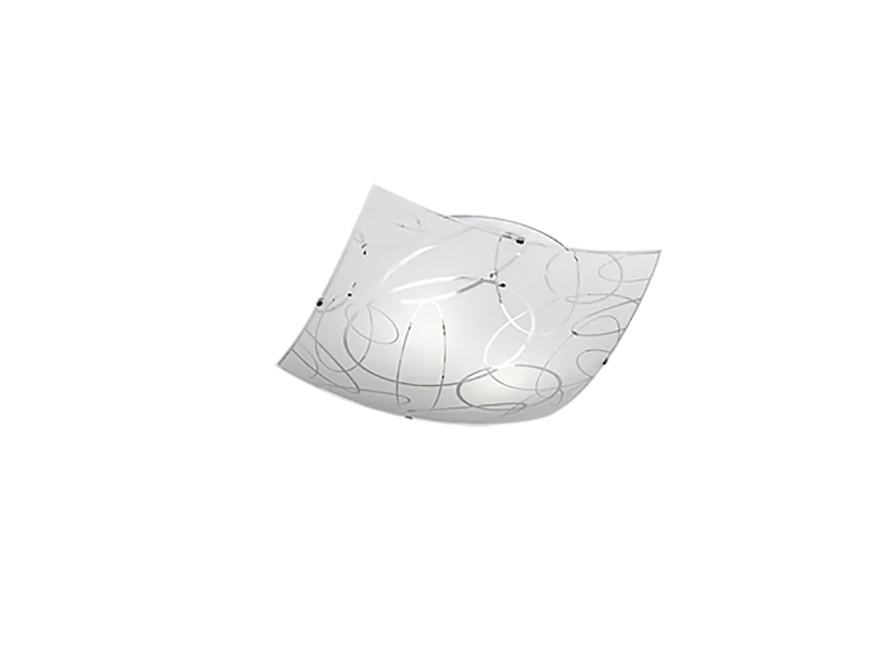 Plafoniera 2 luci, metallo, bianco, 40x9,5x40 cm, Spirelli