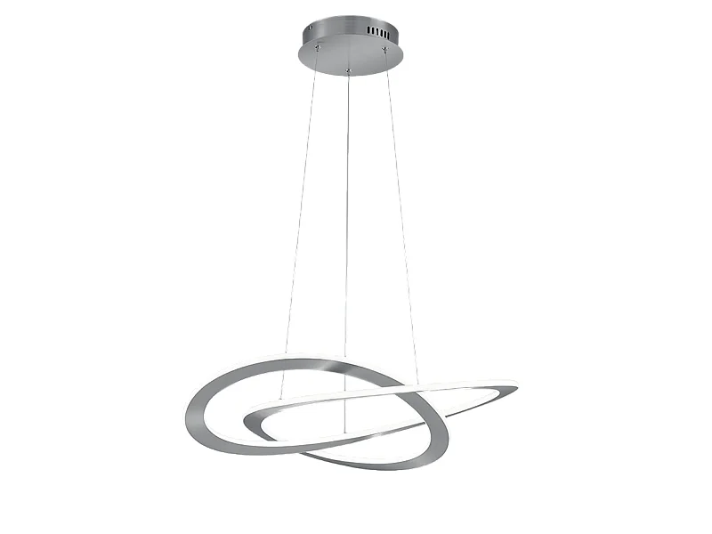 Lampada a sospensione LED, metallo, nichel opaco, 71x150x71 cm, Oakland
