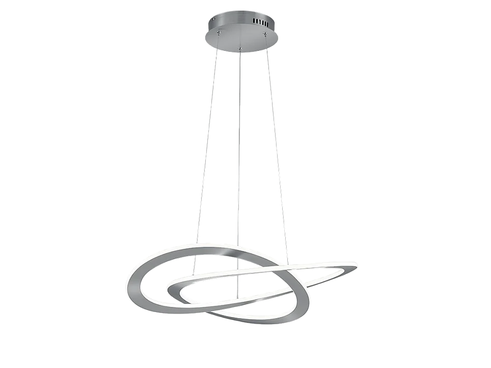 Lampada a sospensione LED, metallo, nichel opaco, 71x150x71 cm, Oakland