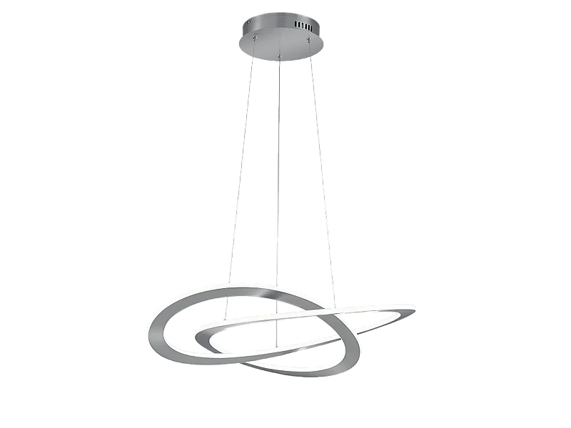 Lampada a sospensione LED, metallo, nichel opaco, 71x150x71 cm, Oakland