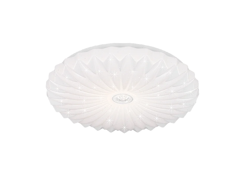 Plafoniera LED, plastica, bianco, 38x7x38 cm, Ataris