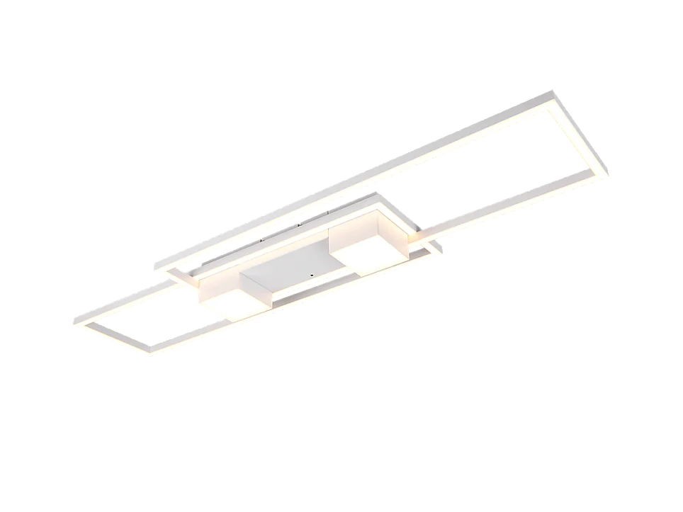 Plafoniera LED, alluminio, bianco opaco, 100x8x28 cm, Albany