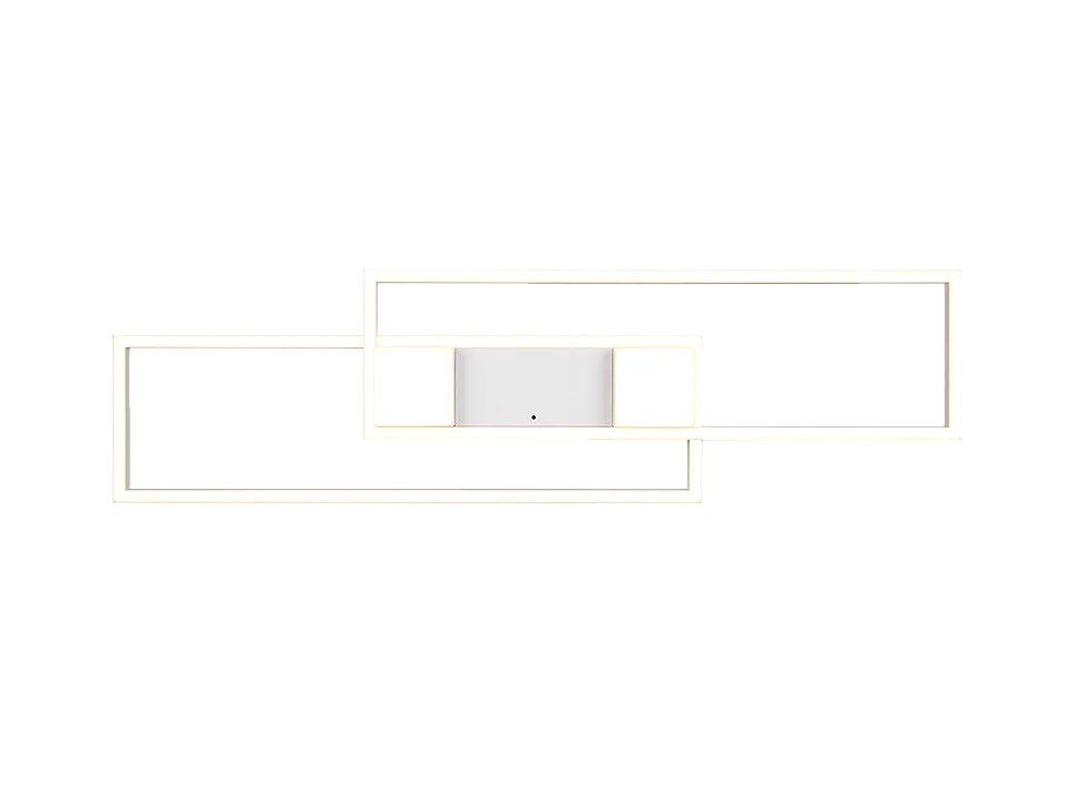 Plafoniera LED, alluminio, bianco opaco, 100x8x28 cm, Albany