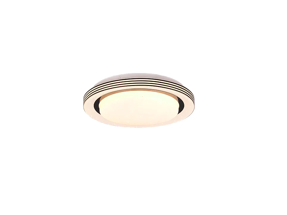 Plafoniera LED, plastica, nero opaco, 27x7x27 cm, Atria