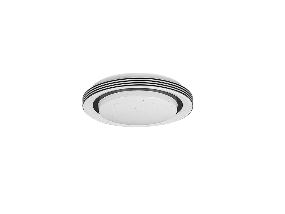 Plafoniera LED, plastica, nero opaco, 27x7x27 cm, Atria