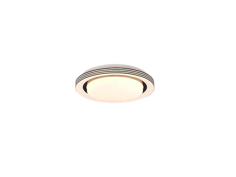 Plafoniera LED, plastica, nero opaco, 27x7x27 cm, Atria