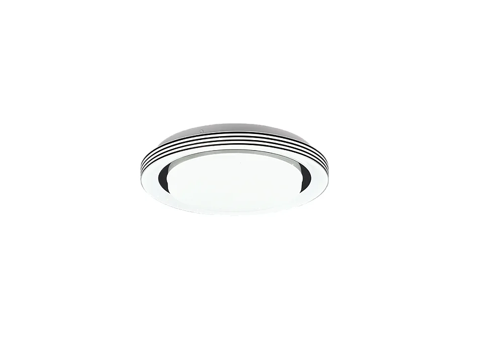 Plafoniera LED, plastica, nero opaco, 27x7x27 cm, Atria
