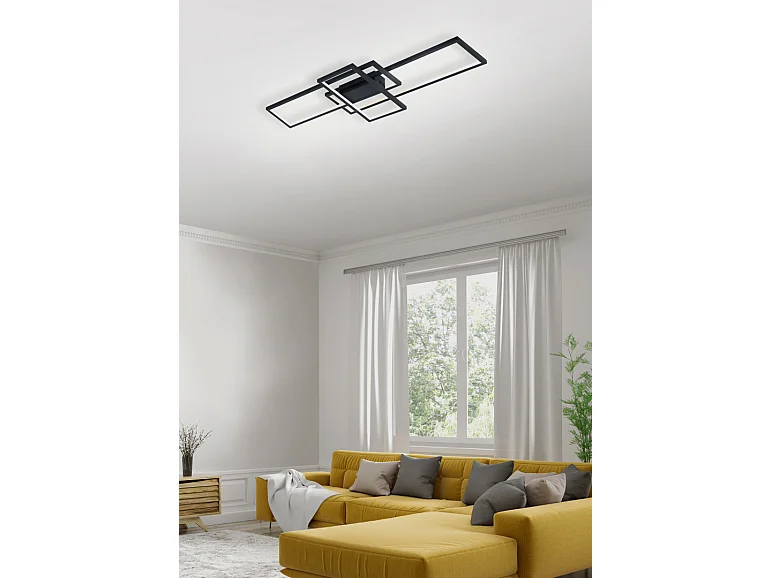 Plafoniera LED, metallo, antracite, 104x8,5x42 cm, Thiago