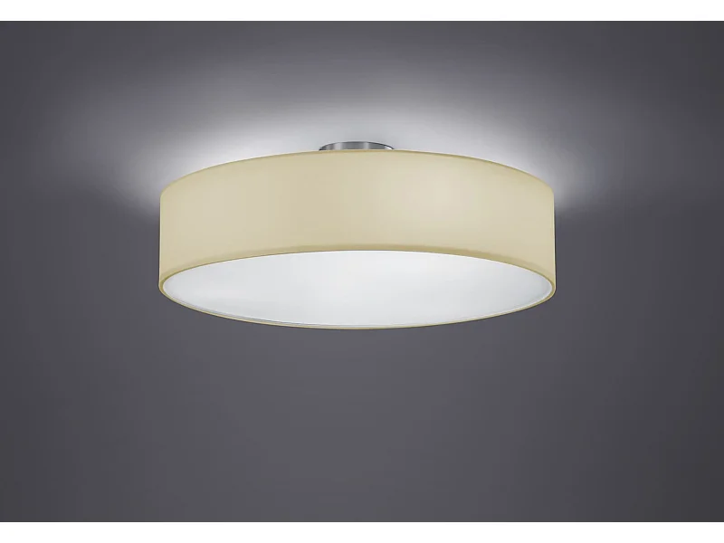 Plafoniera 3 luci, tessuto, bianco, 50x17x50 cm, Hotel