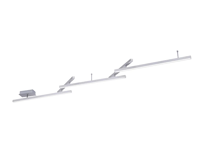 Plafoniera LED, metallo, nichel opaco, 242x12x10 cm, Melby