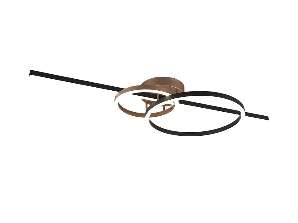 Plafoniera LED, metallo, nero, 100x12,5x40 cm, Montilla