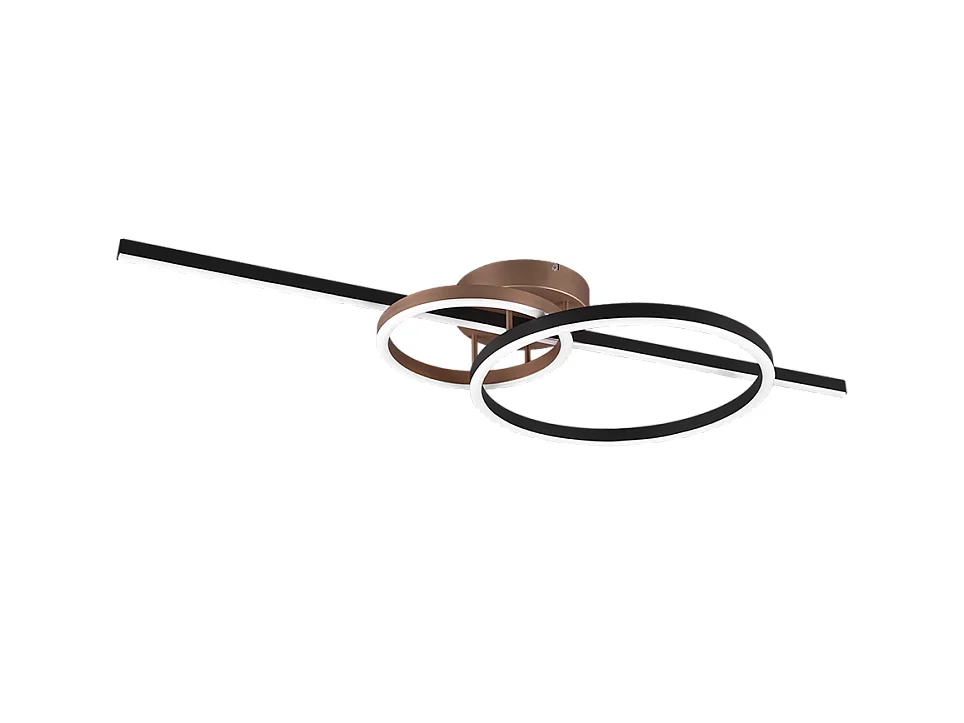 Plafoniera LED, metallo, nero, 100x12,5x40 cm, Montilla