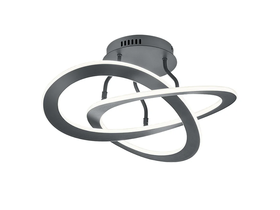 Plafoniera LED, metallo, antracite, 53x23,5x53 cm, Oakland