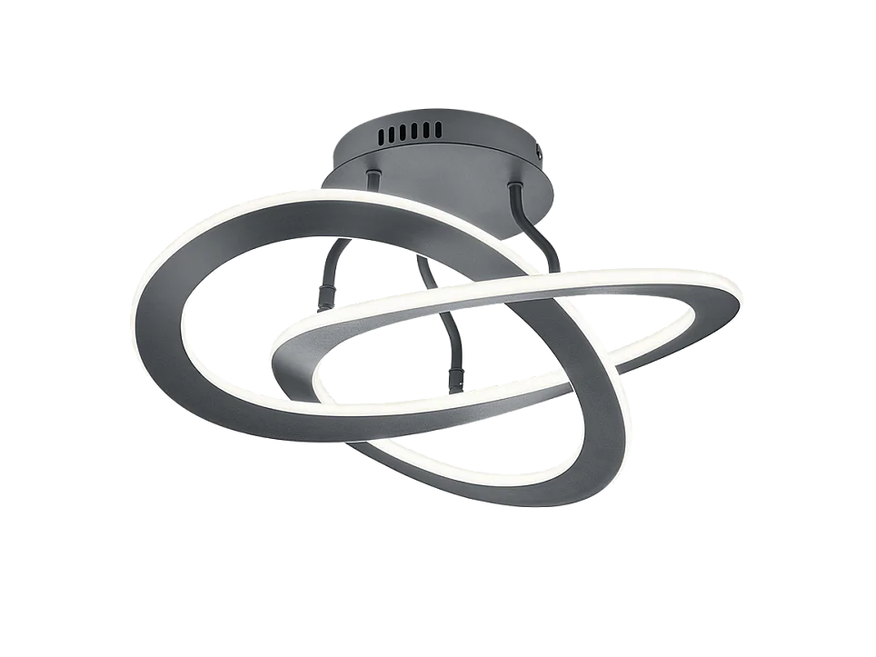 Plafoniera LED, metallo, antracite, 53x23,5x53 cm, Oakland