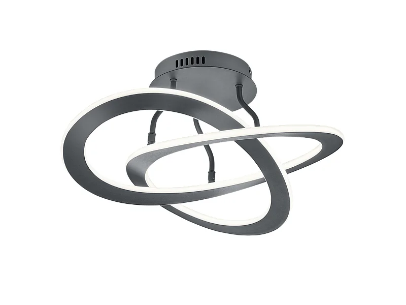 Plafoniera LED, metallo, antracite, 53x23,5x53 cm, Oakland