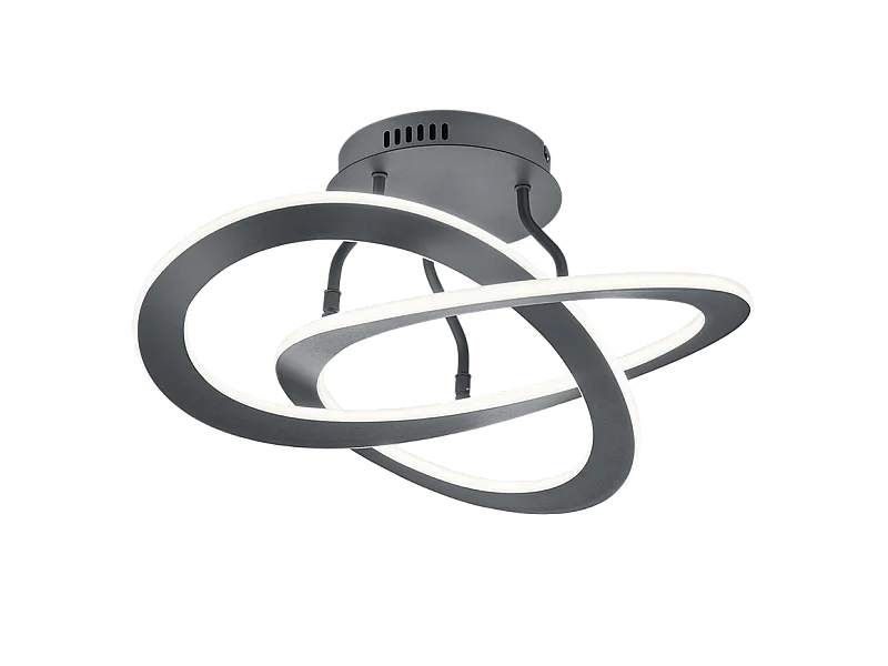 Plafoniera LED, metallo, antracite, 53x23,5x53 cm, Oakland