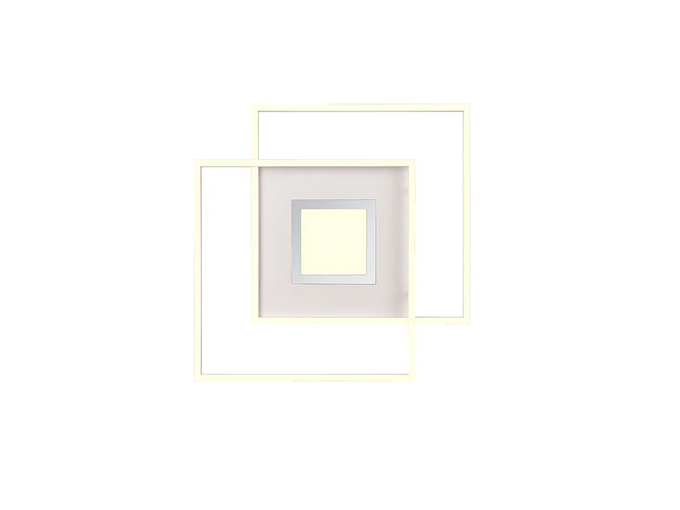 Plafoniera LED, metallo, bianco opaco, 50x6,5x50 cm, Via