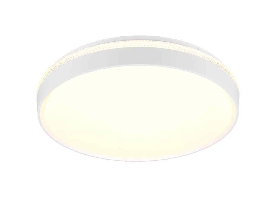 Plafoniera LED, plastica, bianco opaco, 47,5x9,5x47,5 cm, Spacy