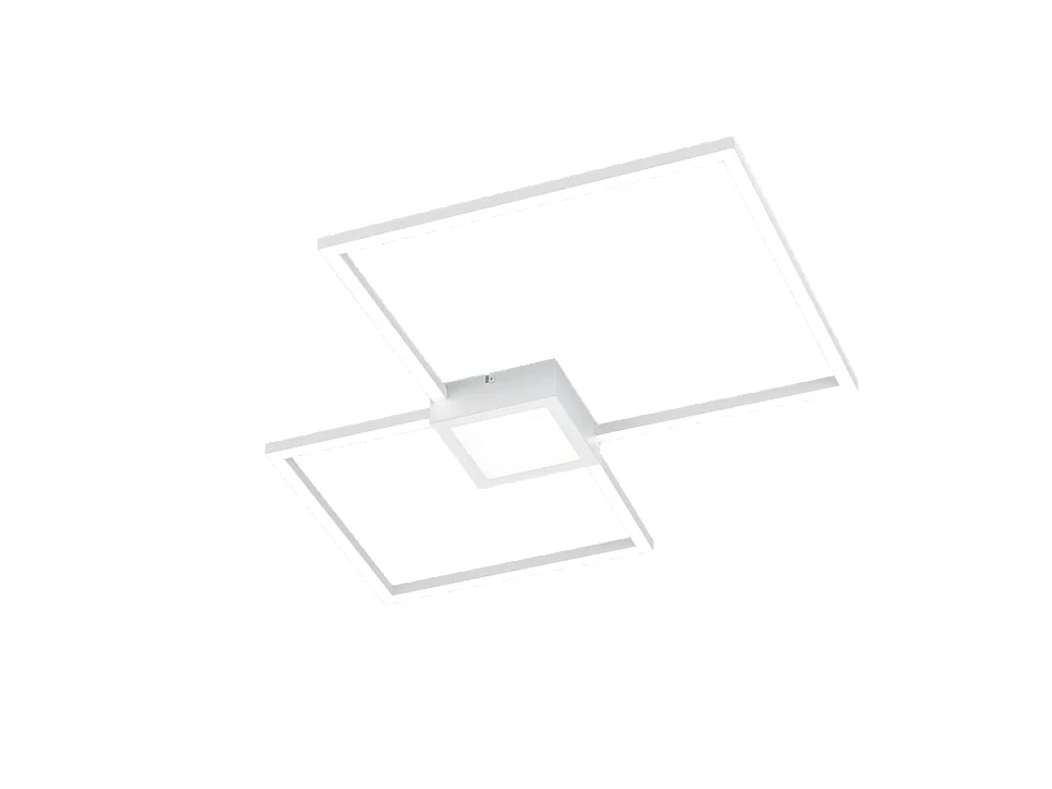 Plafoniera LED, metallo, bianco opaco, 65x5x65 cm, Hydra