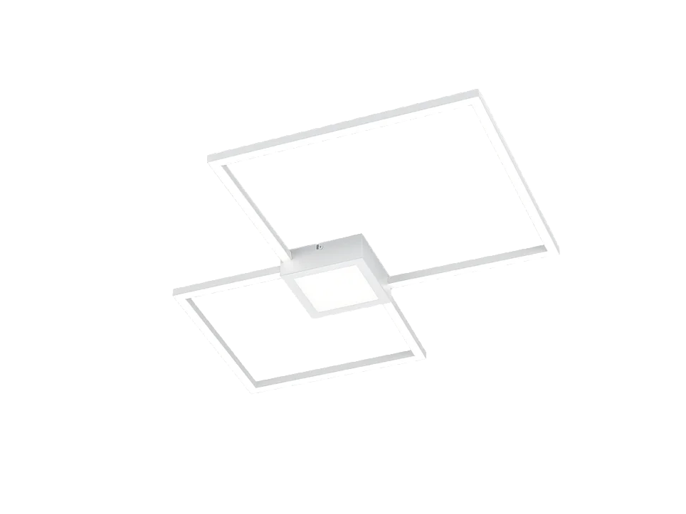 Plafoniera LED, metallo, bianco opaco, 65x5x65 cm, Hydra