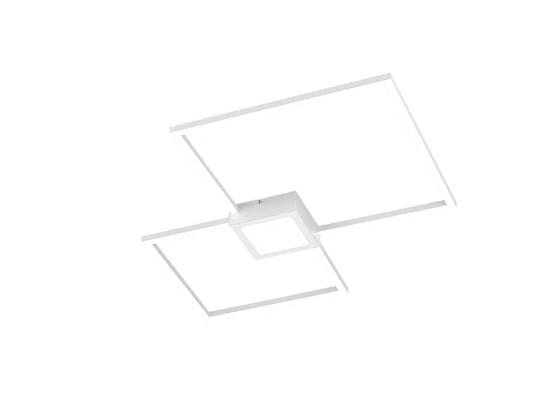 Plafoniera LED, metallo, bianco opaco, 65x5x65 cm, Hydra
