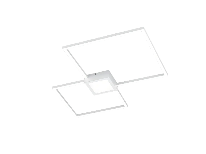 Plafoniera LED, metallo, bianco opaco, 65x5x65 cm, Hydra