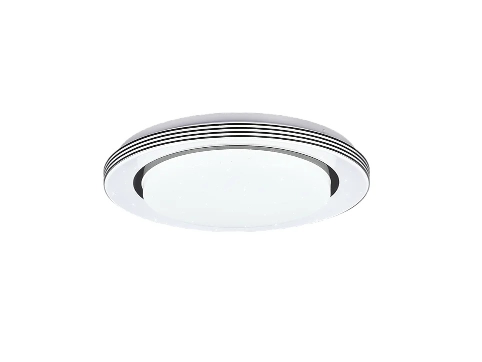 Plafoniera LED, plastica, nero opaco, 38x7,5x38 cm, Atria