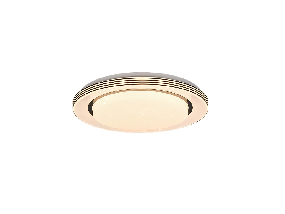 Plafoniera LED, plastica, nero opaco, 38x7,5x38 cm, Atria