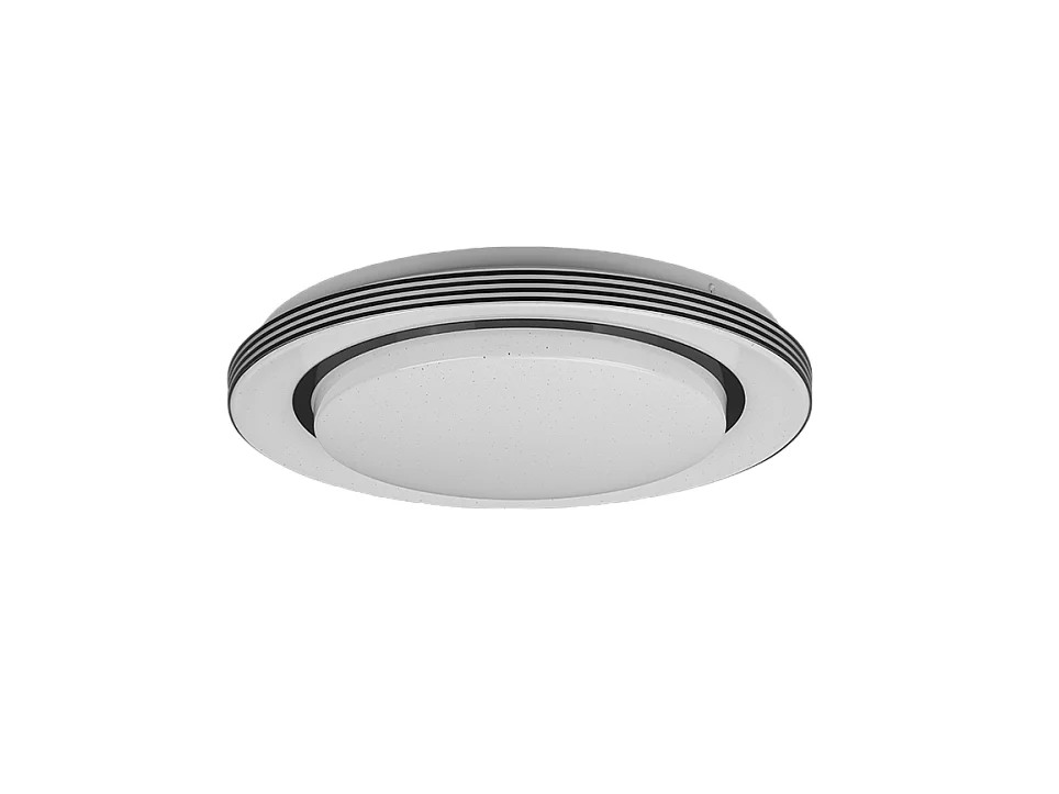 Plafoniera LED, plastica, nero opaco, 38x7,5x38 cm, Atria