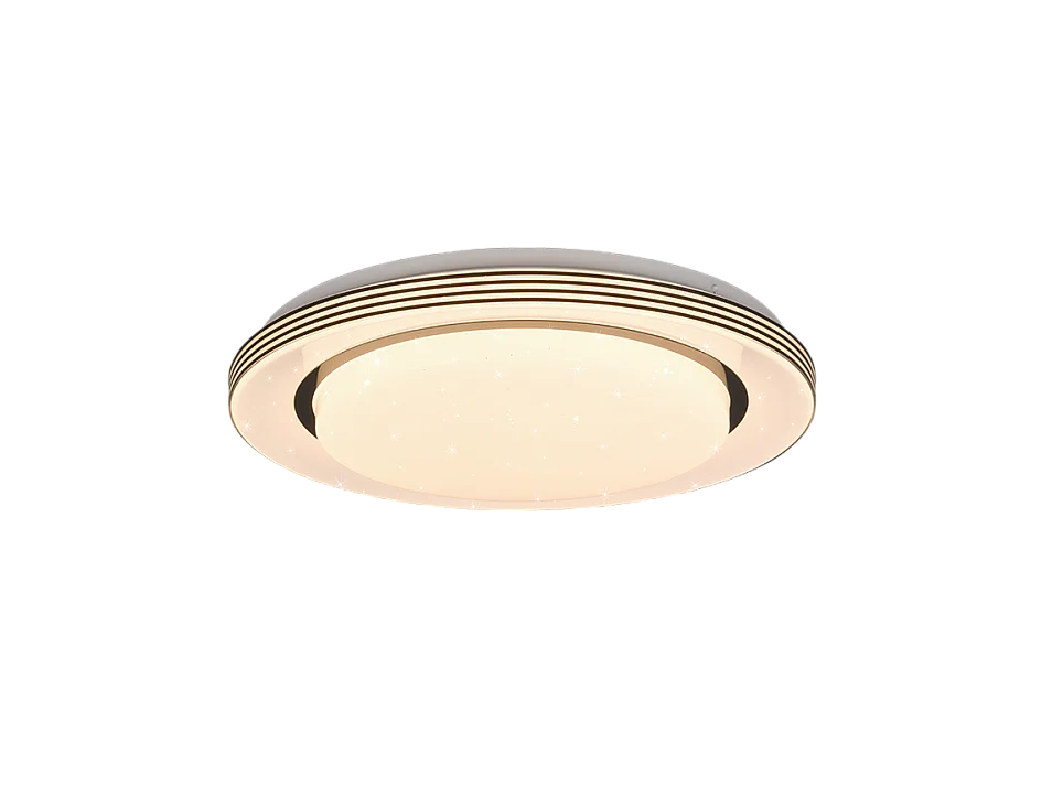 Plafoniera LED, plastica, nero opaco, 38x7,5x38 cm, Atria