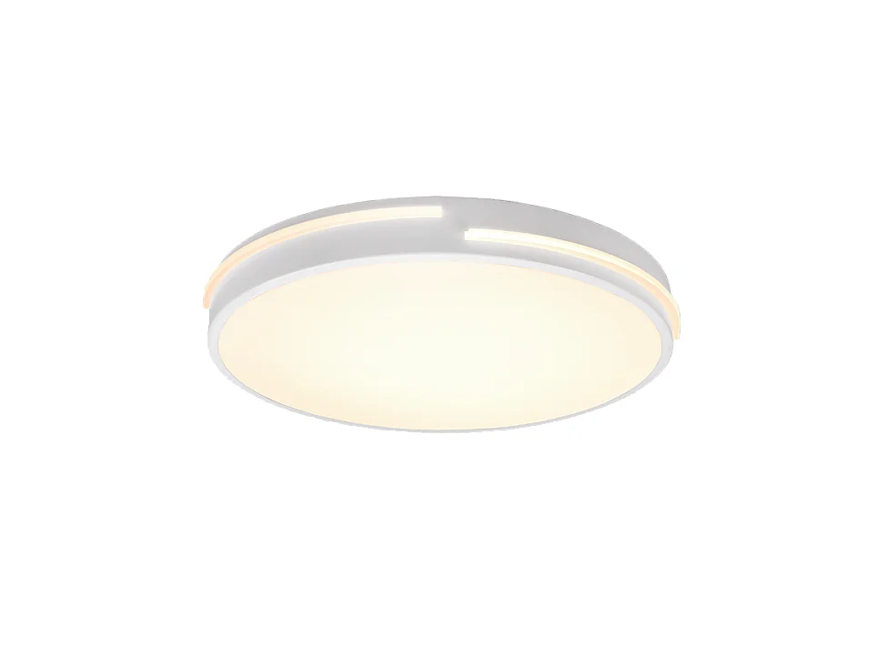 Plafoniera LED, metallo, bianco opaco, 40x5,3x40 cm, Tacoma