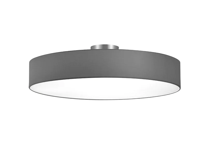 Plafoniera 5 luci, tessuto, grigio, 65x17x65 cm, Hotel