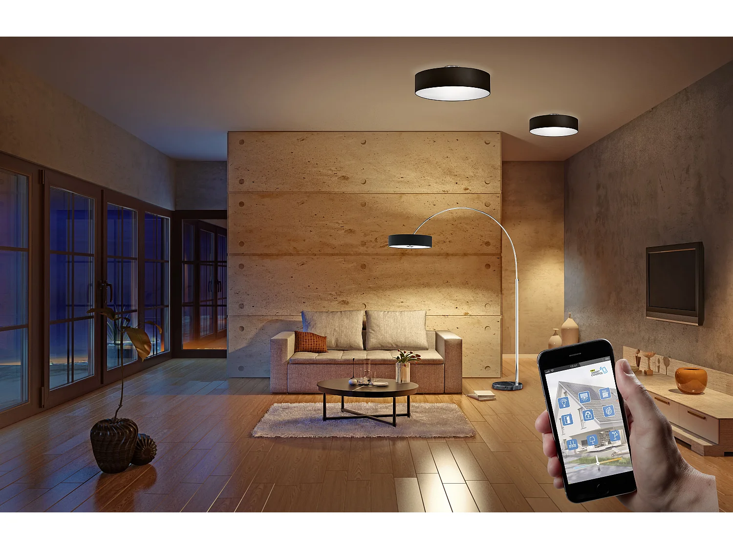 Plafoniera 3 luci, tessuto, nero, 50x17x50 cm, Hotel