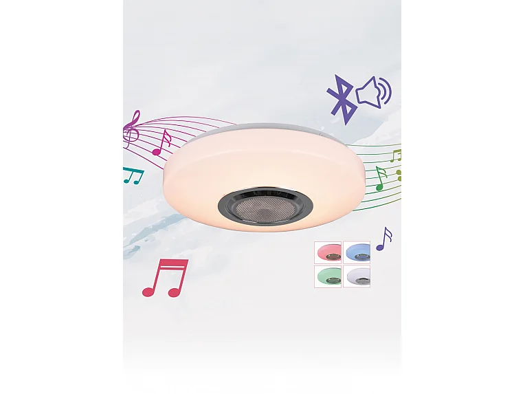 Plafoniera LED, plastica, bianco, 33x8,5x33 cm, Maia