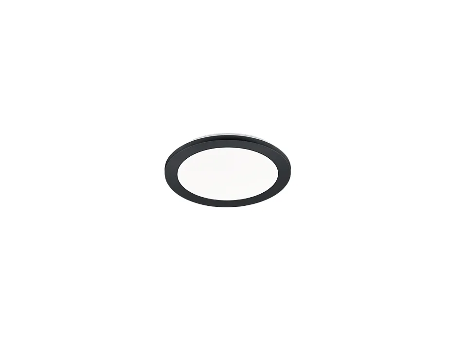Plafoniera LED, plastica, nero opaco, 26x3x26 cm, Camillus
