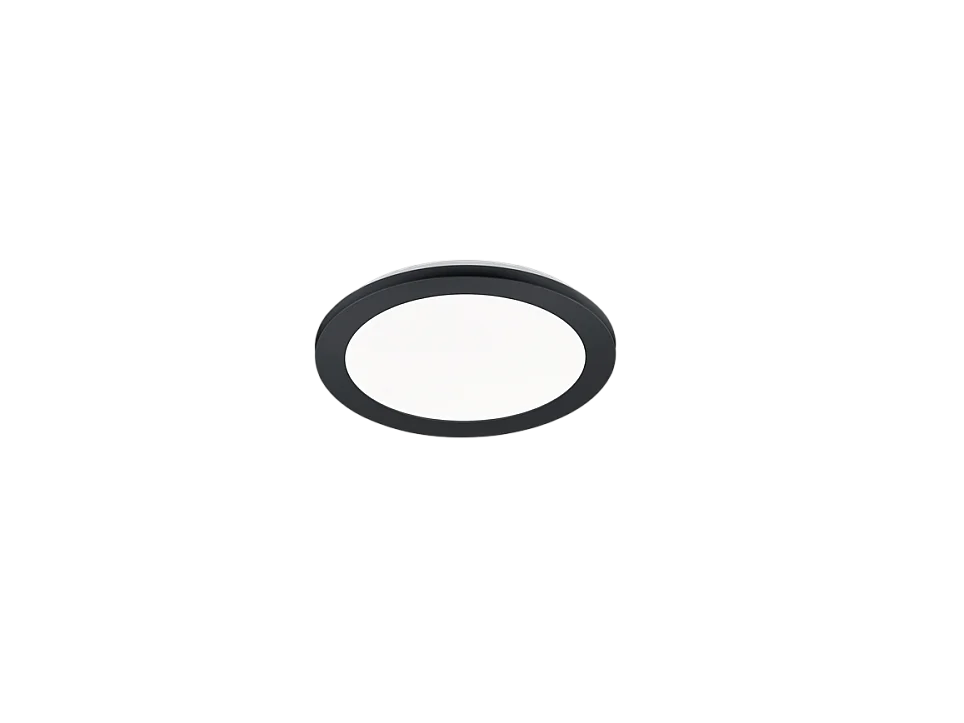 Plafoniera LED, plastica, nero opaco, 26x3x26 cm, Camillus